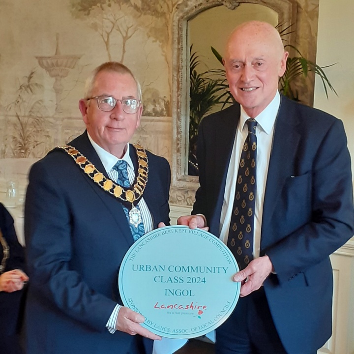 Lancashire Best Kept Village Competition 2024 - Winners Presentation - Urban Community Winner - Ingol - presented to the Mayor of Preston, Councillor Phil Crowe